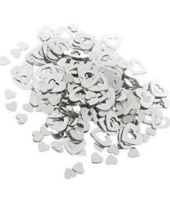 Sølv hjerter konfetti