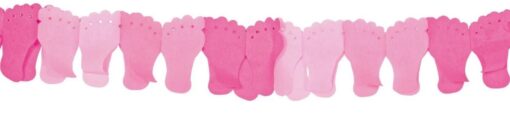 Guirlande med lyserøde baby fødder til barnedåb og babyshower