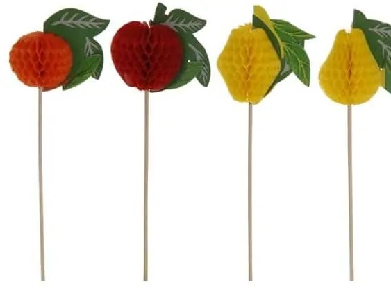 Cocktailpinde med frugt pynt