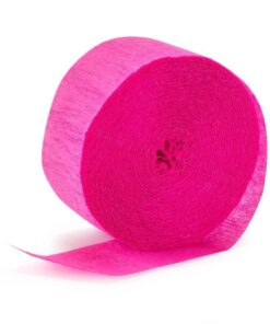 Crepepapir rulle i hot pink med crepet struktur til festpynt, dekoration og DIY