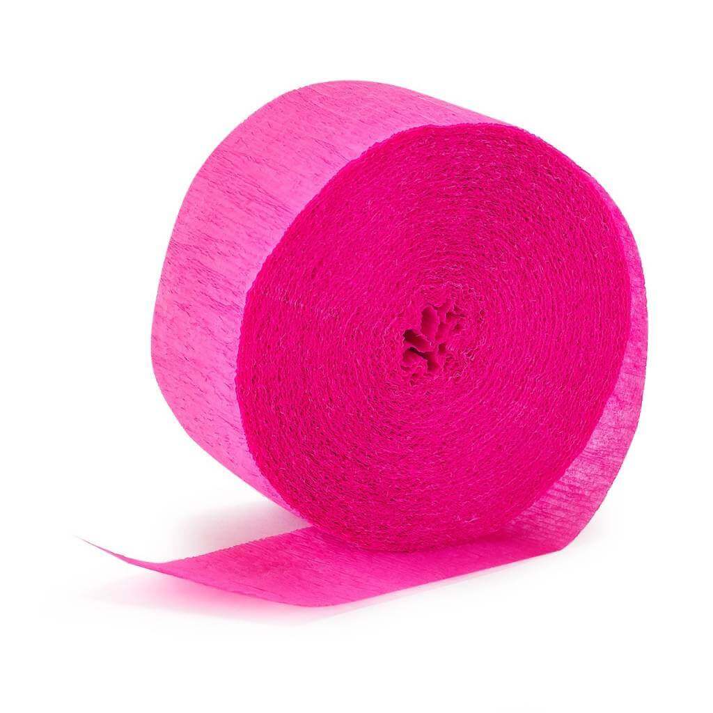 Crepepapir rulle i hot pink med crepet struktur til festpynt, dekoration og DIY