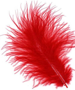 Marabou fjer røde 12cm