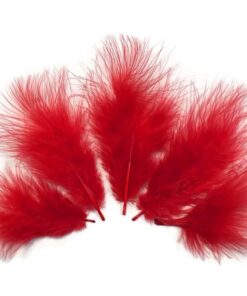 Marabou fjer røde 12cm