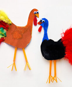 Marabou fjer røde 12cm