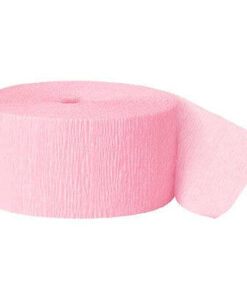 Lyserød rulle crepepapir til festpynt og dekoration.