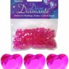 Kunstige pynte diamanter pink hjerter 12mm