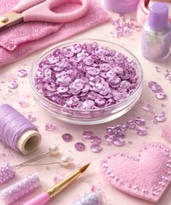 Lys lilla pailletter 6 mm til hobby, DIY og kreative projekter