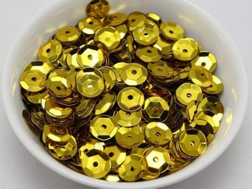 Palietter 6mm guld til hobby og kreativ håndarbejde