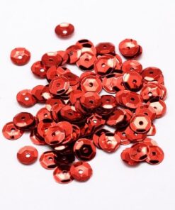 Palietter 6mm røde til hobby og kreativ håndarbejde