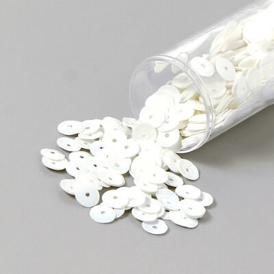 Palietter 6mm elfenben hvide til hobby