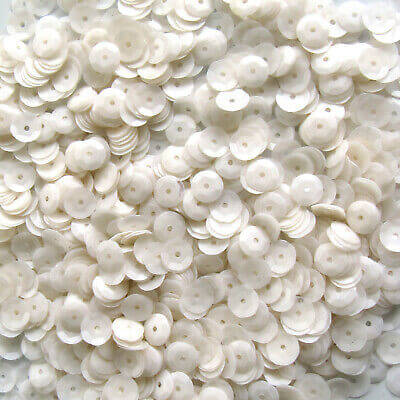 Palietter 6mm elfenben hvide til hobby