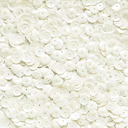 Palietter 6mm elfenben hvide til hobby