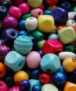 Træperler farve mix