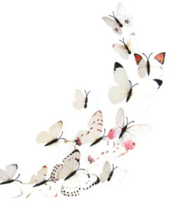 Wallstickers 3D sommerfugle hvide