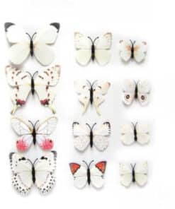 Wallstickers 3D sommerfugle hvide