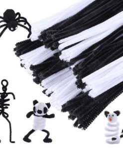 Chenille piberensere sorte 6mm 30cm