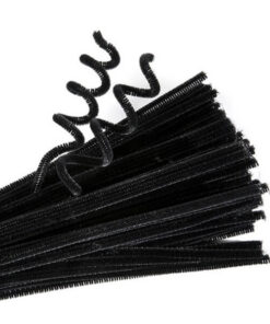 Chenille piberensere sorte 6mm 30cm