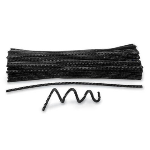 Chenille piberensere sorte 6mm 30cm