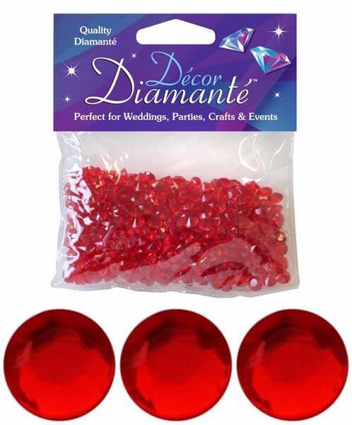 Kunstige pynte diamanter røde