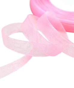 Organzabånd lyserød 6mm