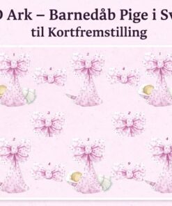 3D ark barnedåb pige i svøb til kortfremstilling