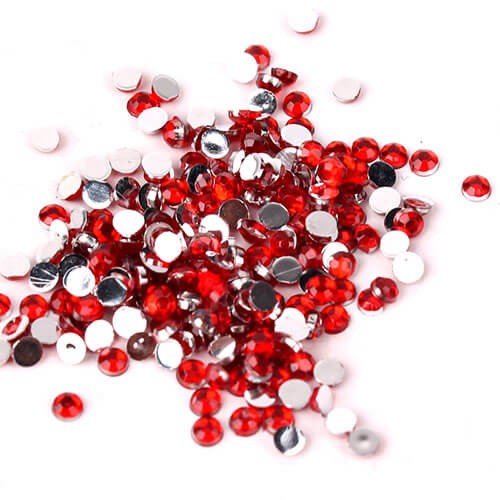 Røde rhinsten 2mm