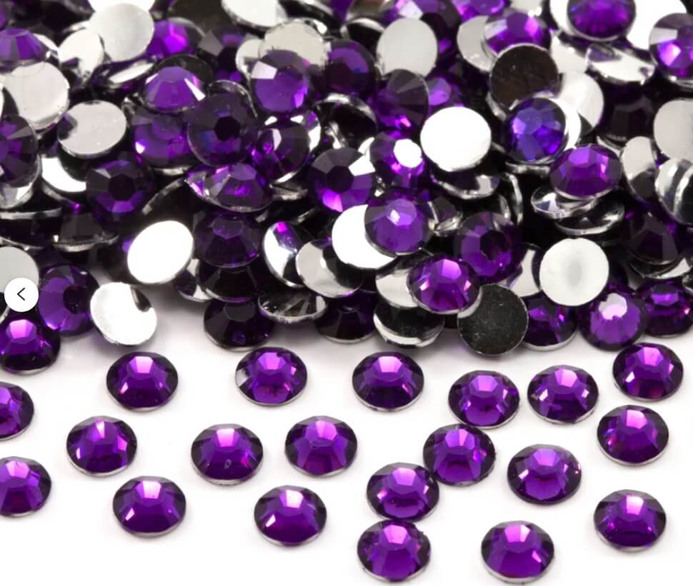 Mørk lilla rhinsten 2mm