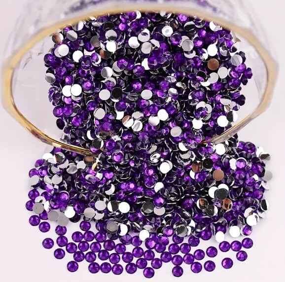 Mørk lilla rhinsten 2mm