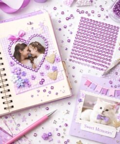 Scrapbooking pyntet med selvklæbende lilla rhinsten 6 mm til kreative hobbyprojekter