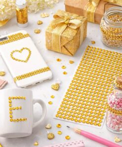 Selvklæbende guld rhinsten 6 mm brugt til pyntning af kop, mobilcover og gaveæsker