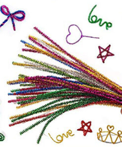 Chenille piberensere guld glitter 6mm 30cm
