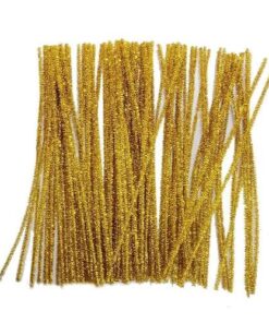 Chenille piberensere guld glitter 6mm 30cm