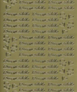 Guld stickers med teksten barnedåb til kortfremstilling, bordkort, invitationer og scrapbooking