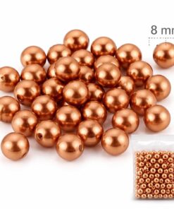 Voksperler i kobberfarve 8 mm – runde perler til smykkefremstilling og DIY-projekter