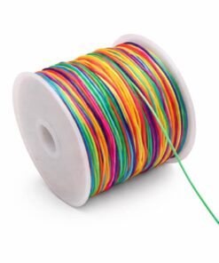 Multifarvet knyttesnor 2 mm på spole til hobby, armbånd og smykkefremstilling