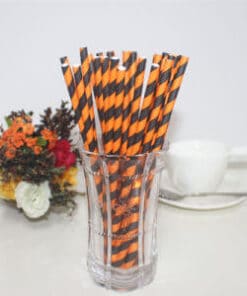 Papsugerør sort og orange stribede