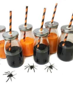 Papsugerør sort og orange stribede