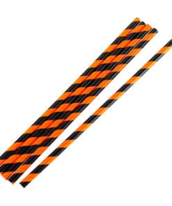 Papsugerør sort og orange stribede