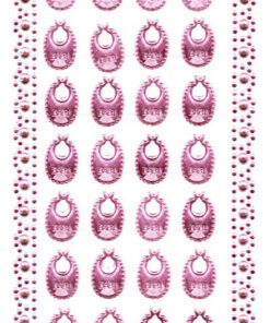 Selvklæbende lyserøde hagesmække med rhinsten til scrapbooking og kortfremstilling