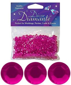 Pynte diamanter cerise 6mm til bordpynt