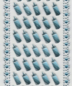 Selvklæbende lyseblå sutteflasker med rhinsten til kortfremstilling og scrapbooking