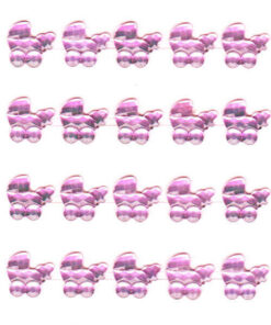 Selvklæbende lyserøde barnevogne i rhinsten til kortfremstilling og scrapbooking