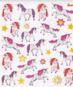 Farverige enhjørning stickers – 28 stk unicorn klistermærker med søde motiver til børn