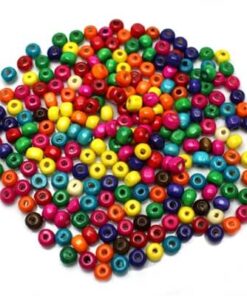 Træperler 6mm mix 120stk