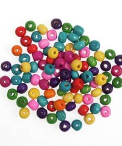 Træperler 6mm mix 120stk