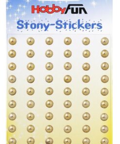 Selvklæbende halvperler i guld 6 mm – 60 stk. til hobby og dekoration