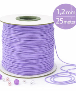 Lilla elastiksnor 1,2 mm i 25 meter på rulle til smykkefremstilling og perler.