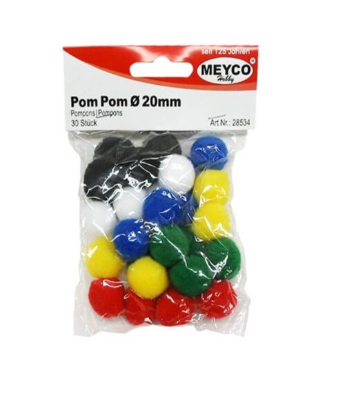 Pompom kugler mix 20mm