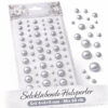 Selvklæbende grå halvperler i størrelserne 4 mm, 6 mm og 8 mm – mix 60 stk til hobby, scrapbooking og dekoration