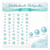 Selvklæbende halvperler i turkis i størrelserne 4 mm, 6 mm og 8 mm til scrapbooking, kortfremstilling og hobby